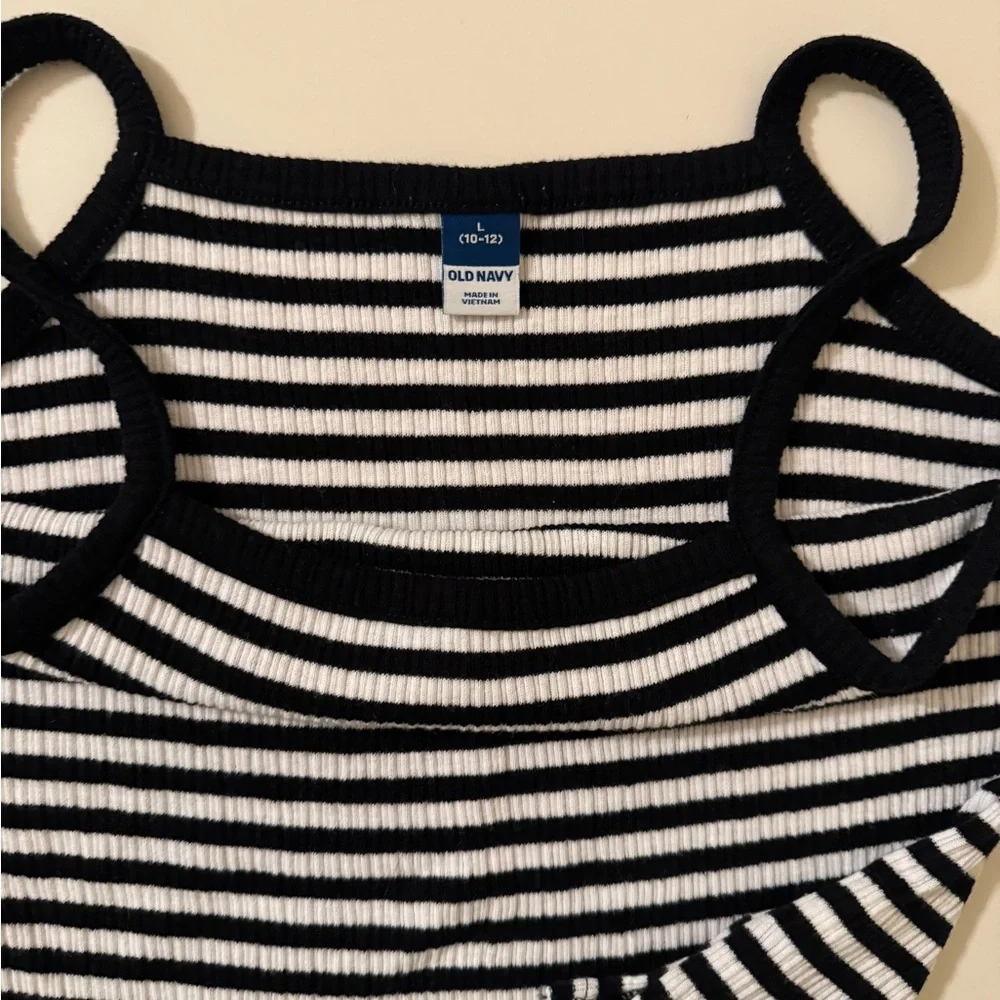Old Navy Girls  Black and White Striped Camisole